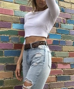 Embrazio Accessories Embracing Star Curved Leather Belt