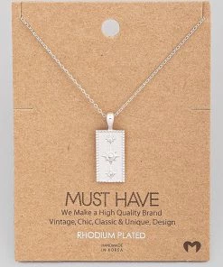 Fame Accessories Star Rectangle Pendant Necklace
