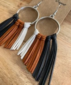 Annabela Designs Ombré Deerskin Leather Fringe Hoop Earrings Accessories