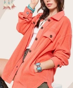 La Miel In My Element Fleece Shacket New Arrivals