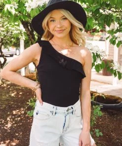 Charlotte Avery Tops Lovelyn One Shoulder Tank