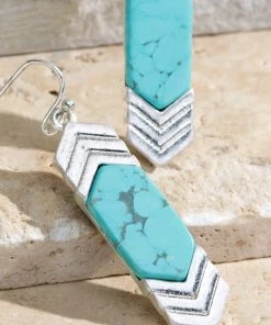 Urbanista Chevron Stone Drop Earrings