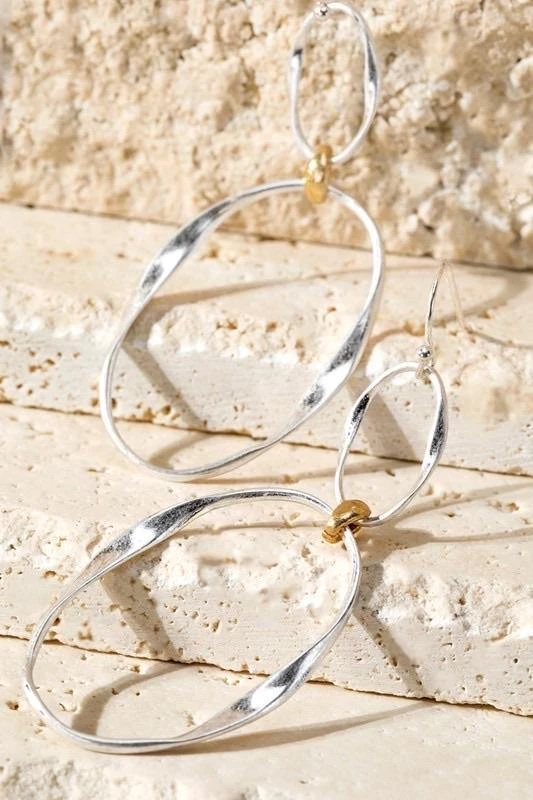Sublime Clothing Boutique Accessories Double Circle Mixed Drop Earrings 2 Sublime Clothing Boutique Accessories Double Circle Mixed Drop Earrings