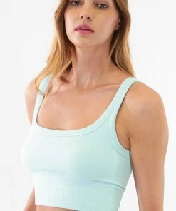 NikiBiki Chevron Ribbed Crop Tank