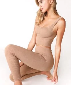 NikiBiki Chevron Ribbed Crop Tank