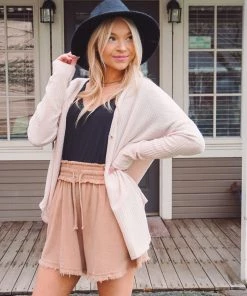 La Miel Tops Paxton Waffle Cardigan