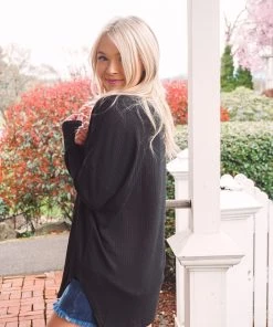 La Miel Tops Paxton Waffle Cardigan