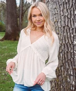 Promesa Ivie Swiss Dot Blouse Tops