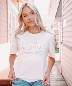 Oat Collective Stars & Stripes Graphic Tee Tops