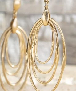 Urbanista Accessories Layered Metals Dangle Earrings