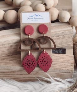 Kathy Smith Artistic Perspective Rustic Romance Clay Earrings Accessories