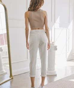 La Miel Bottoms Bali High Rise White Mom Jean