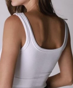 NikiBiki Chevron Ribbed Crop Tank