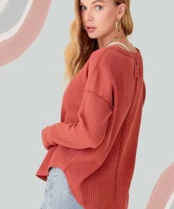 La Miel New Arrivals Clarissa Waffle Top 10 La Miel New Arrivals Clarissa Waffle Top