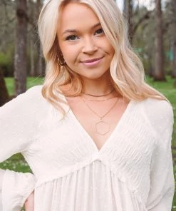 Promesa Ivie Swiss Dot Blouse Tops