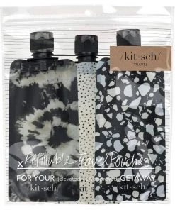 Kitsch Refillable 3pc Travel Pouch Set Beauty