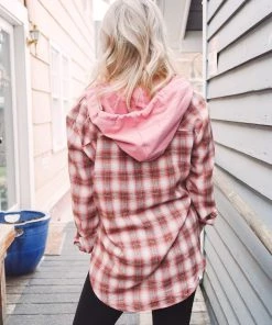 Hem & Thread Paige Plaid Hoodie Tops