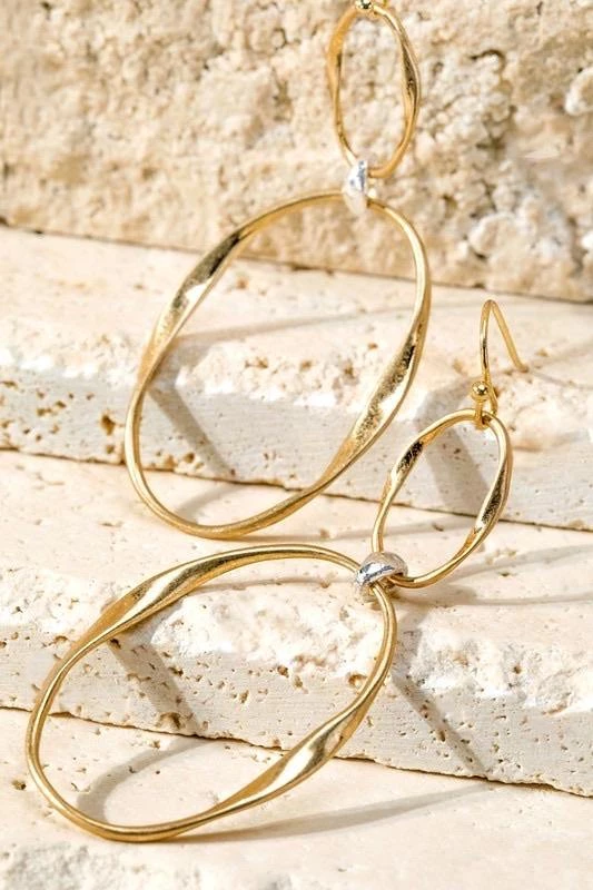Sublime Clothing Boutique Accessories Double Circle Mixed Drop Earrings 1 Sublime Clothing Boutique Accessories Double Circle Mixed Drop Earrings