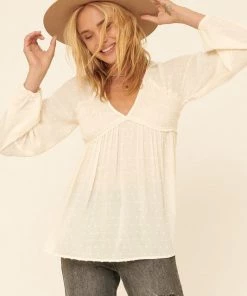 Promesa Ivie Swiss Dot Blouse Tops