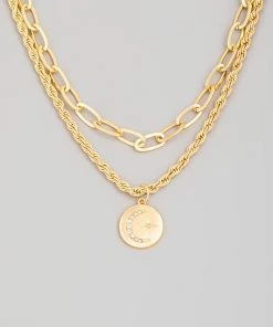 Fame Accessories To The Moon Layered Necklace