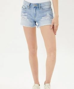 Kancan Bottoms Majorie Mid Rise Boyfriend Shorts