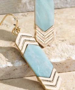 Urbanista Chevron Stone Drop Earrings