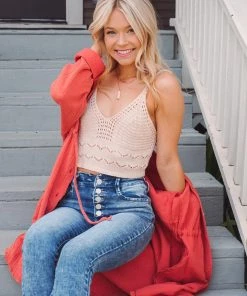 Lush Clothing Tops Lively Crochet Tank