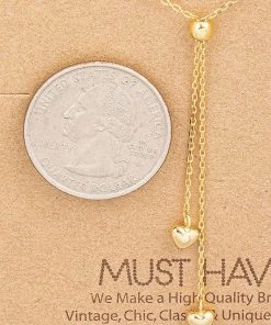 Fame Accessories Dainty Heart Lariat Necklace