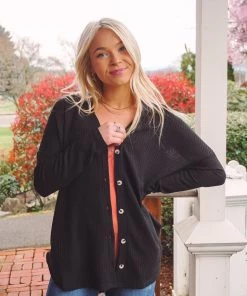 La Miel Tops Paxton Waffle Cardigan