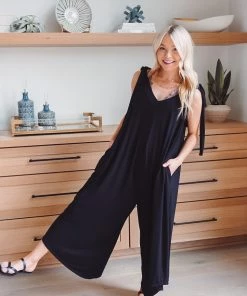 Charlotte Avery Beachwood Tie Strap Jumpsuit Dresses + Rompers