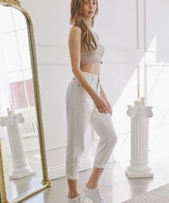 La Miel Bottoms Bali High Rise White Mom Jean
