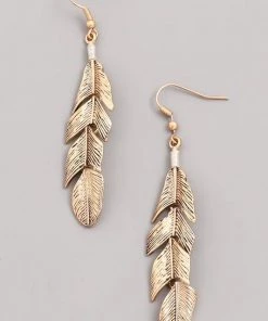 Sublime Clothing Boutique Antique Leaf Drop Earrings