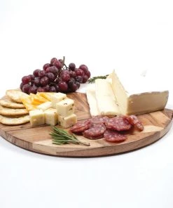 8 Oak Lane Marble & Wood Round Serving Board Gifts + Home Accents