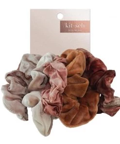 Beauty Kitsch Rust Tie Scrunchies Set