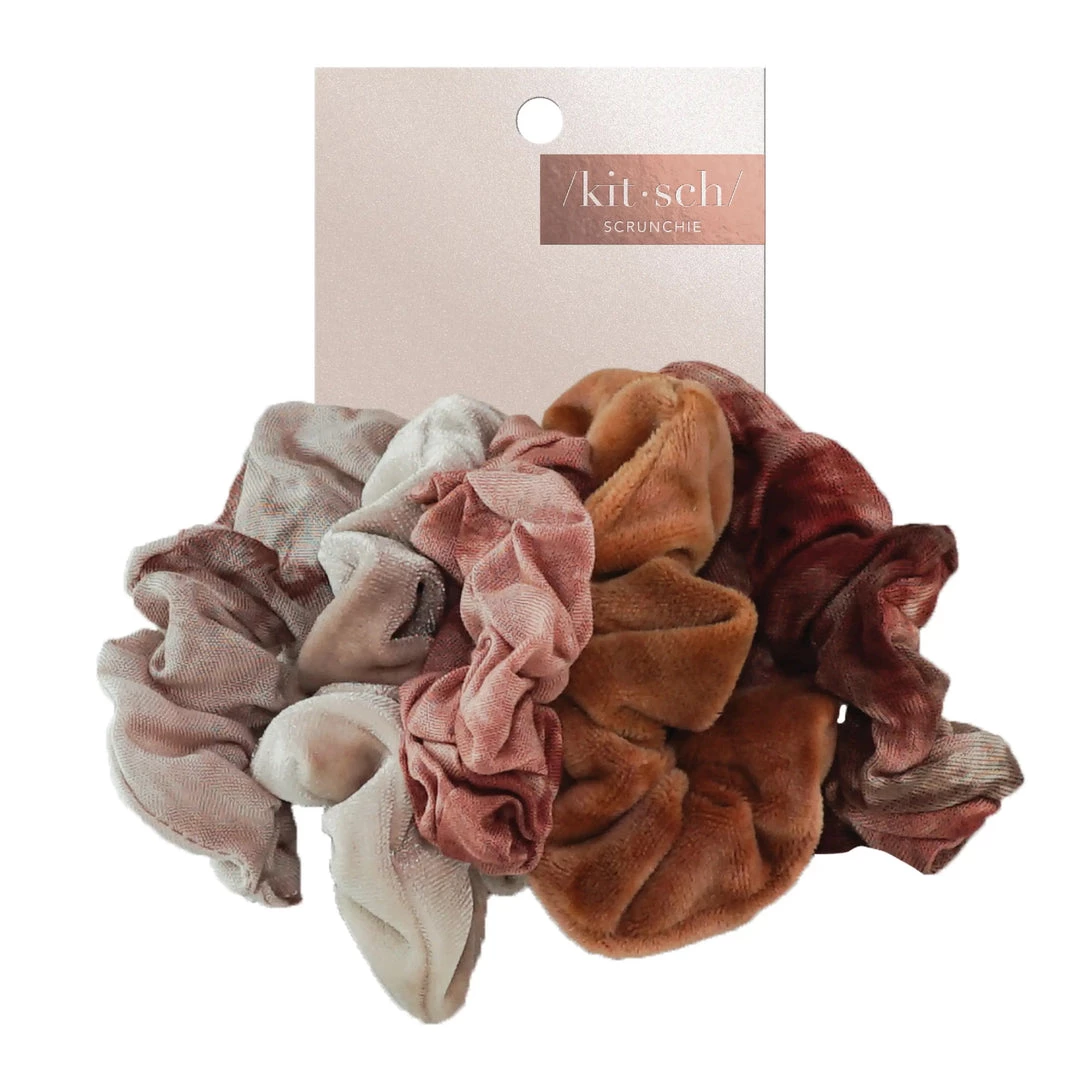 Beauty Kitsch Rust Tie Scrunchies Set 1 Beauty Kitsch Rust Tie Scrunchies Set