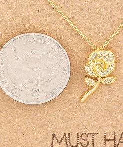 Fame Accessories Rose Pendant Necklace