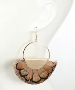Sublime Clothing Boutique Semicircle Feather Earrings Accessories
