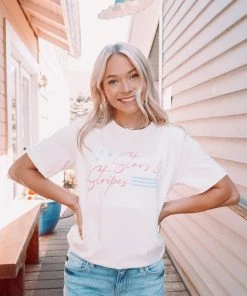 Oat Collective Stars & Stripes Graphic Tee Tops