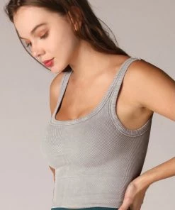 NikiBiki Chevron Ribbed Crop Tank