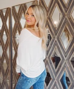 Charlotte Avery French Terry V Neck Dolman Tops