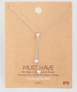 Fame Accessories Dainty Heart Lariat Necklace