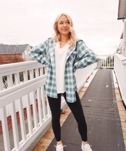 Hem & Thread Paige Plaid Hoodie Tops