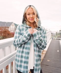 Hem & Thread Paige Plaid Hoodie Tops