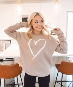 Oat Collective Heart Pullover Tops