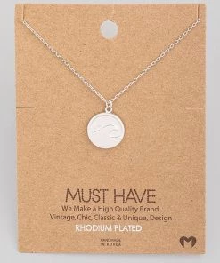 Fame Accessories Wave Coin Pendant Necklace