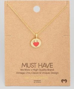 Fame Accessories Heart Coin Charm Necklace