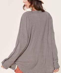 La Miel Tops Paxton Waffle Cardigan