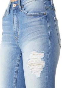 Kancan Brooks Mid Rise Distressed Denim