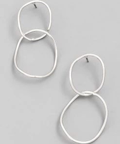 Sublime Clothing Boutique Warped Circle Link Dangle Earring Accessories