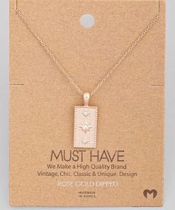 Fame Accessories Star Rectangle Pendant Necklace